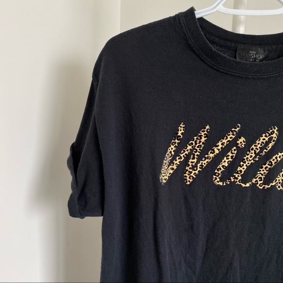 Black t with leopard print - Picture 3 of 5
